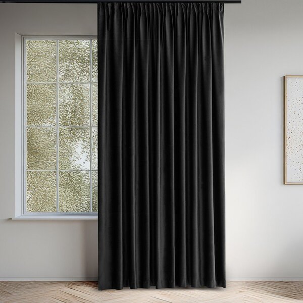 Čierny zamatový dimout záves 140x300 cm Velto – Filumi
