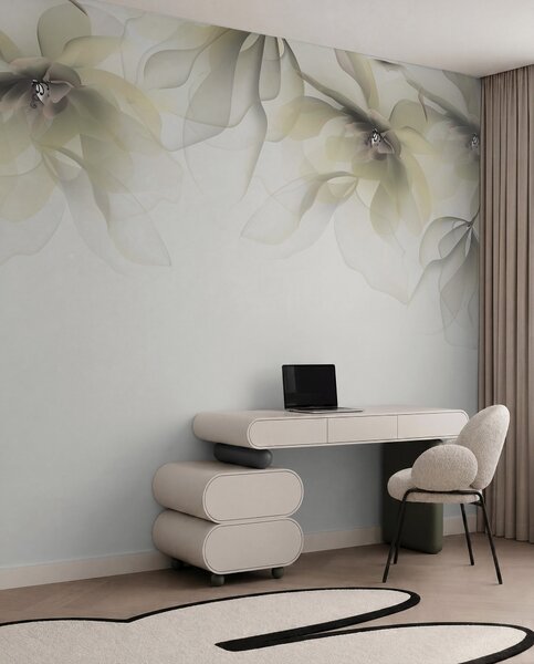 Tapety žlté priesvitné veľké kvety na vrchole, Fototapety s kvetmi, w02093v1 : Uwalls.sk