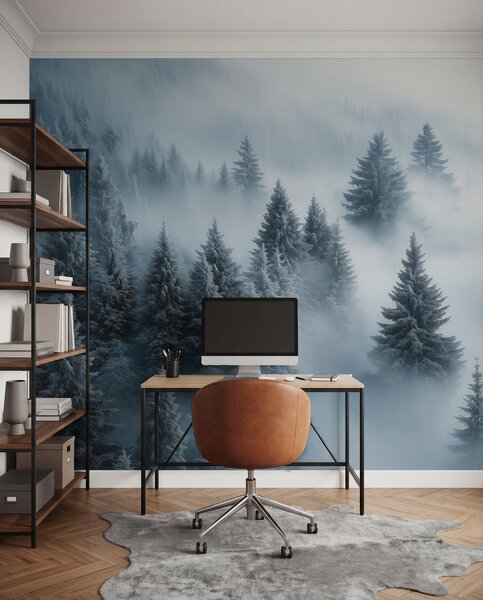 Tapety Ihličnany v modrej hmle, Fototapety s prírodnými motívmi, w02064 : Uwalls.sk
