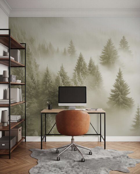 Tapety Ihličnany v olivovej hmle, Fototapety s prírodnými motívmi, w02064v2 : Uwalls.sk
