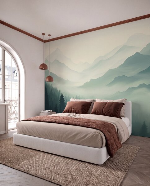 Tapety Lesy za horskými hrebeňmi, Fototapety s prírodnými motívmi, w02186 : Uwalls.sk
