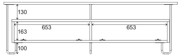 TV stolík v dekore duba v prírodnej farbe 150x45 cm Dilly – Marckeric