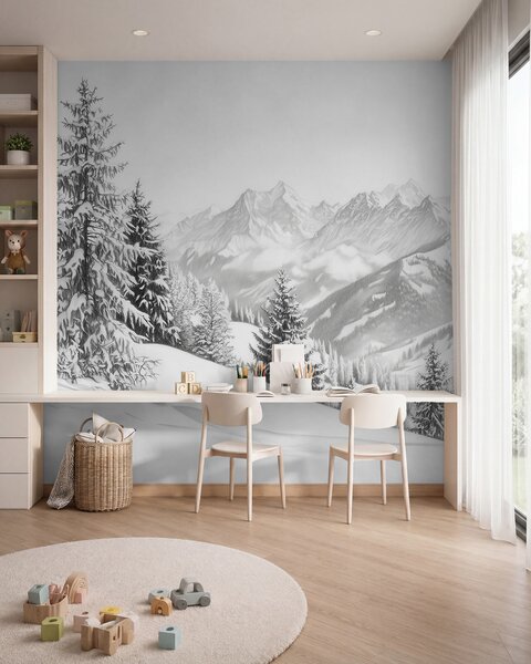Tapety Výhľad na zasnežené hory, Fototapety s prírodnými motívmi, w02353 : Uwalls.sk