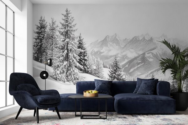 Tapety Výhľad na zasnežené hory, Fototapety s prírodnými motívmi, w02353 : Uwalls.sk