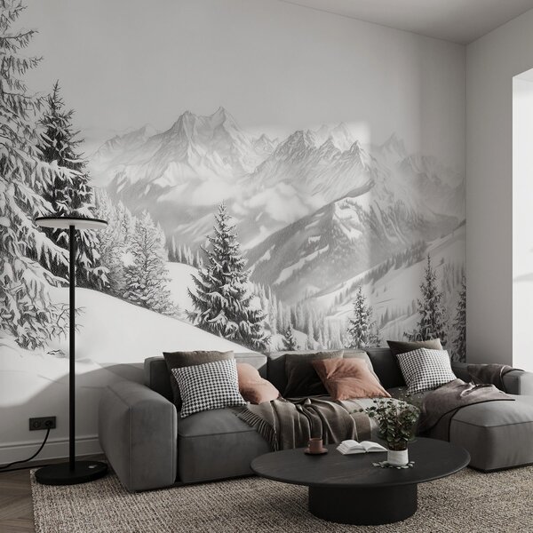 Tapety Výhľad na zasnežené hory, Fototapety s prírodnými motívmi, w02353 : Uwalls.sk