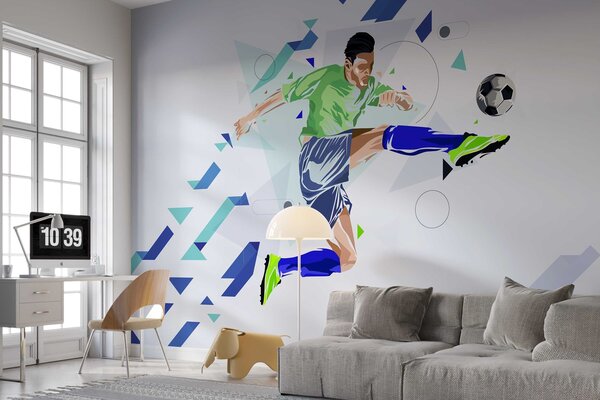 Tapety Futbalový kop vo výskoku, Fototapety Izba pre tínedžerov, Fototapety futbal, w02401 : Uwalls.sk