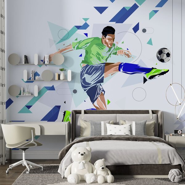 Tapety Futbalový kop vo výskoku, Fototapety Izba pre tínedžerov, Fototapety futbal, w02401 : Uwalls.sk