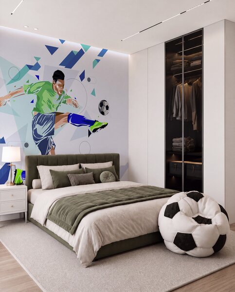 Tapety Futbalový kop vo výskoku, Fototapety Izba pre tínedžerov, Fototapety futbal, w02401 : Uwalls.sk