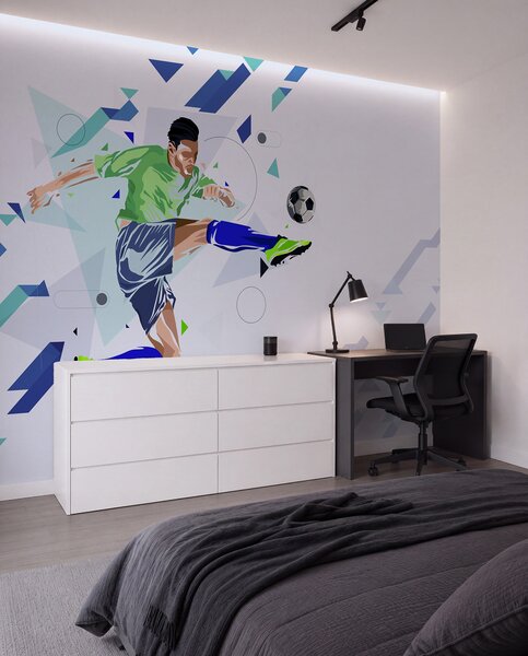 Tapety Futbalový kop vo výskoku, Fototapety Izba pre tínedžerov, Fototapety futbal, w02401 : Uwalls.sk