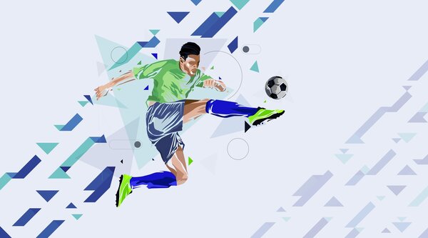 Tapety Futbalový kop vo výskoku, Fototapety Izba pre tínedžerov, Fototapety futbal, w02401 : Uwalls.sk