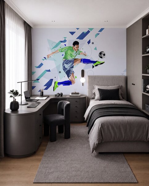 Tapety Futbalový kop vo výskoku, Fototapety Izba pre tínedžerov, Fototapety futbal, w02401 : Uwalls.sk