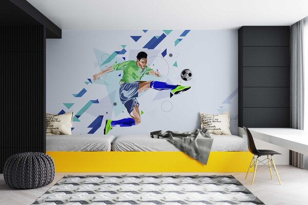 Tapety Futbalový kop vo výskoku, Fototapety Izba pre tínedžerov, Fototapety futbal, w02401 : Uwalls.sk