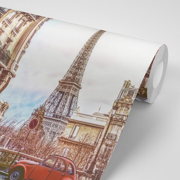 Tapeta pohľad na Eiffelovu vežu z ulice Paríža