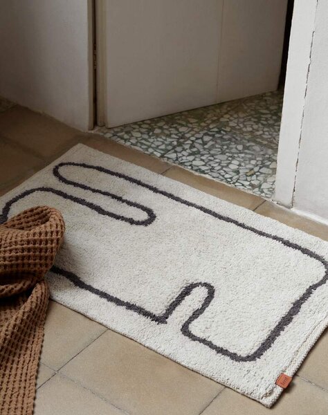 Ferm Living Predložka Lay, off-white / coffee