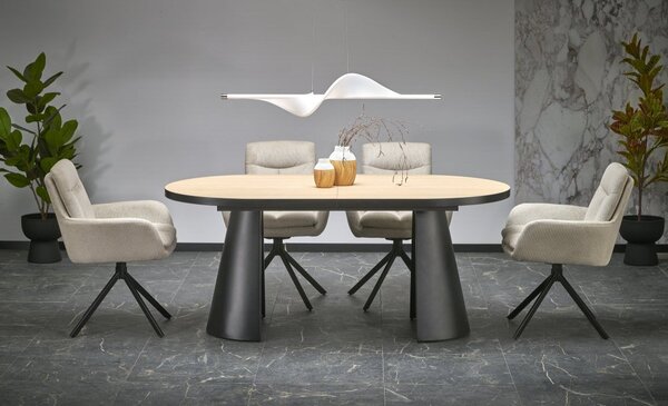 Halmar Rozkladací jedálenský stôl GIACOMO 180(240)x100 prírodný/čierny