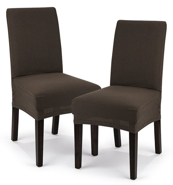 4home Multielastický poťah na stoličku Comfort hnedá, 40 - 50 cm, sada 2 ks