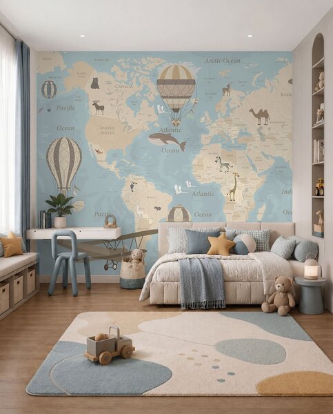 Tapety Atlas letov v angličtine, Fototapety mapy sveta, u36066v5 : Uwalls.sk
