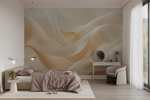 Tapety Hodvábne záhyby v medovom tóne, 3D fototapety, Fototapety 3d kvety, w02765 : Uwalls.sk