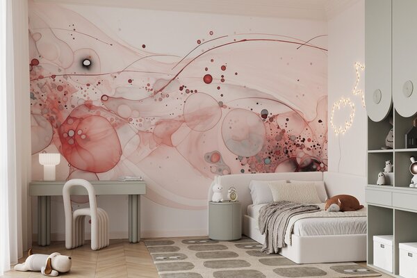 Tapety Ružový tuš a medené orbity, Fototapety akvarel, w02744v1 : Uwalls.sk