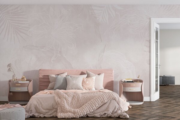 Tapety Palmové listy v ružovej hmle, Fototapety s prírodnými motívmi, w02737v4 : Uwalls.sk