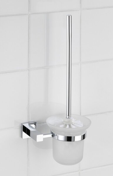 WENKO WC kefa BEZ VŔTANIA PowerLoc SAN REMO lesklý kov 38x17x12 cm