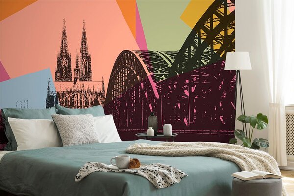 Tapeta digitálna ilustrácia mesta Kolín