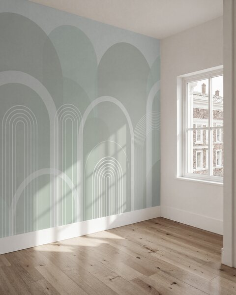 Tapety Jemné oblúky na šalviovej, Fototapety abstraktné, w02935v3 : Uwalls.sk