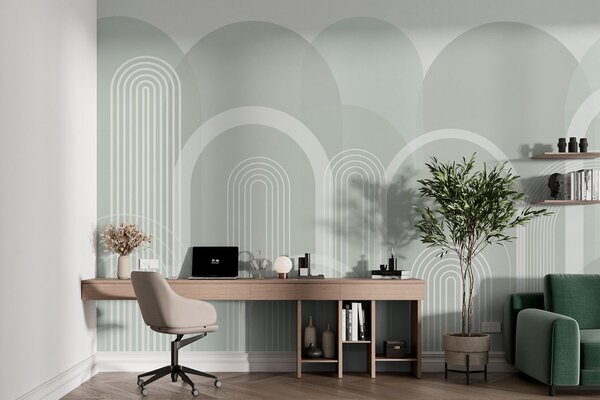 Tapety Jemné oblúky na šalviovej, Fototapety abstraktné, w02935v3 : Uwalls.sk