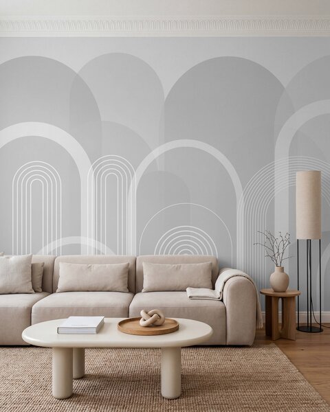 Tapety Jemné oblúky na sivej, Fototapety abstraktné, w02935v2 : Uwalls.sk