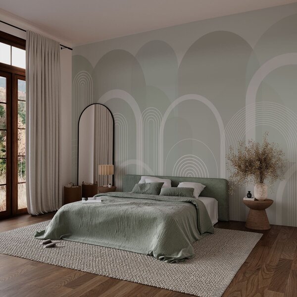 Tapety Jemné oblúky na šalviovej, Fototapety abstraktné, w02935v3 : Uwalls.sk