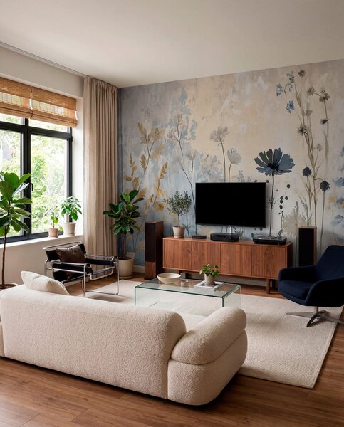 Tapety Štúdia modrých lúčnych kvetov, Fototapety akvarel, w03022 : Uwalls.sk