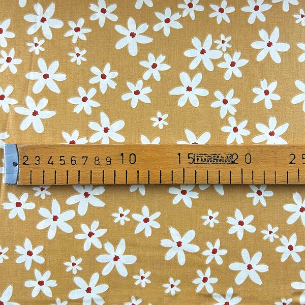 Ervi Bavlnená látka/plátno š.240cm - kvety na horčici - 26186-10, metráž