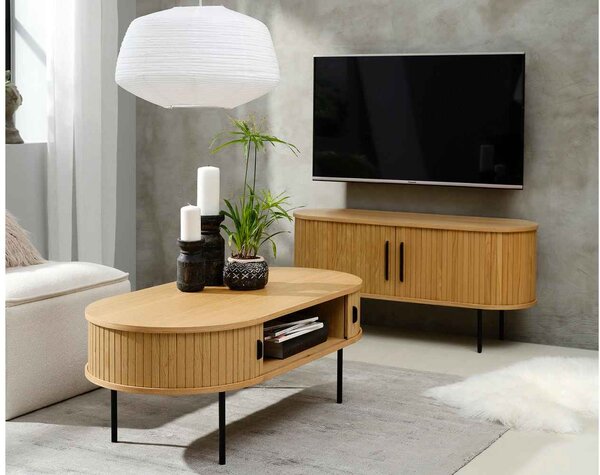 Dizajnový konferenčný stolík Vasiliy 120 cm prírodný dub