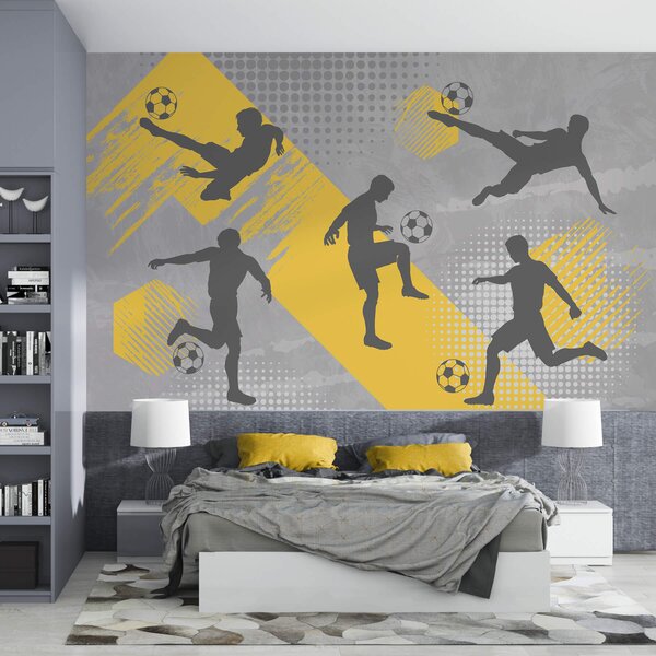 Tapety Siluety futbalistov na abstraktnom pozadí, Fototapety Izba pre tínedžerov, Fototapety futbal, w03001 : Uwalls.sk