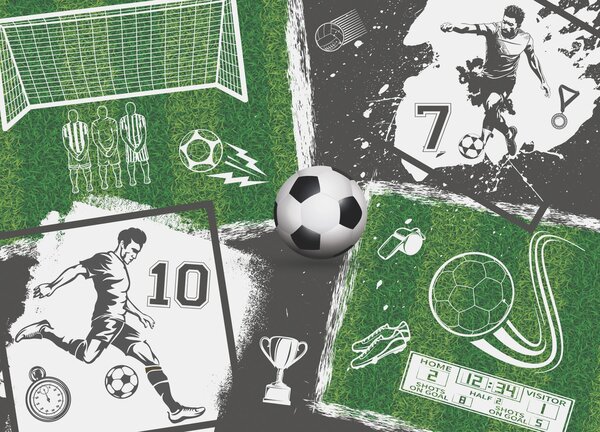 Tapety Koláž futbalového zápasu, Fototapety Izba pre tínedžerov, Fototapety futbal, w03121 : Uwalls.sk