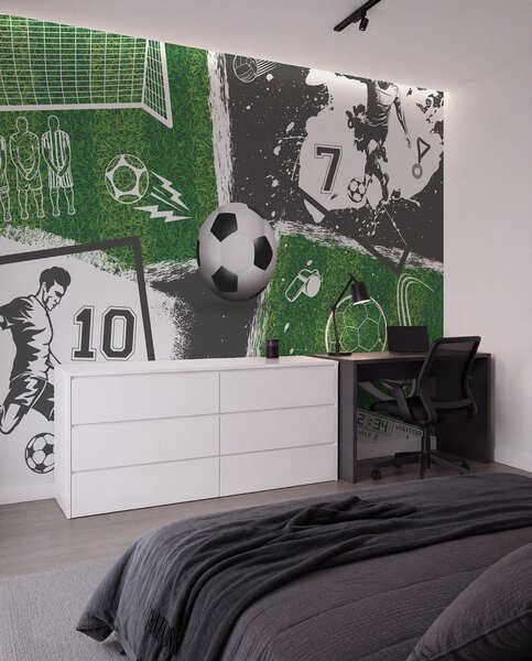 Tapety Koláž futbalového zápasu, Fototapety Izba pre tínedžerov, Fototapety futbal, w03121 : Uwalls.sk