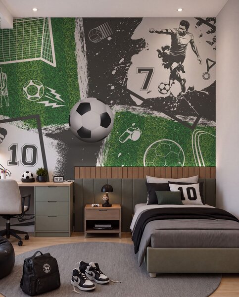 Tapety Koláž futbalového zápasu, Fototapety Izba pre tínedžerov, Fototapety futbal, w03121 : Uwalls.sk