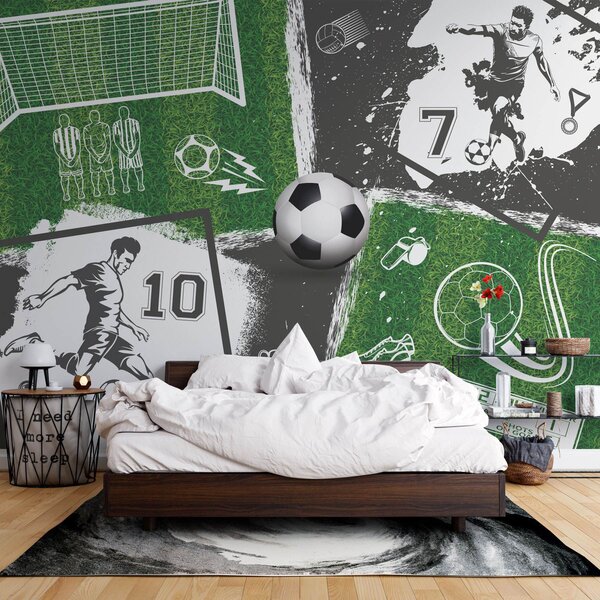 Tapety Koláž futbalového zápasu, Fototapety Izba pre tínedžerov, Fototapety futbal, w03121 : Uwalls.sk