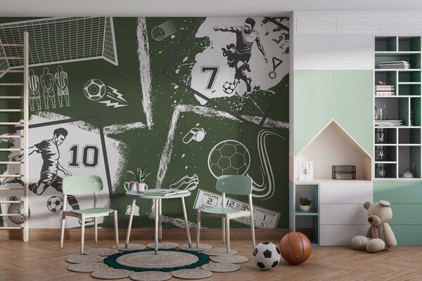 Tapety Zelený futbalový skicár, Fototapety Izba pre tínedžerov, Fototapety futbal, w03122v2 : Uwalls.sk