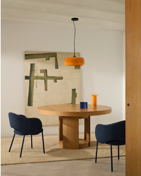 Oranžové LED závesné svietidlo so skleneným tienidlom ø 38 cm Reig – Kave Home
