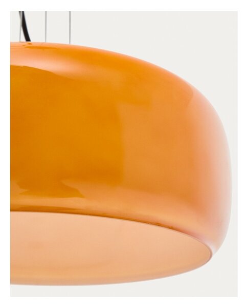 Oranžové LED závesné svietidlo so skleneným tienidlom ø 38 cm Reig – Kave Home