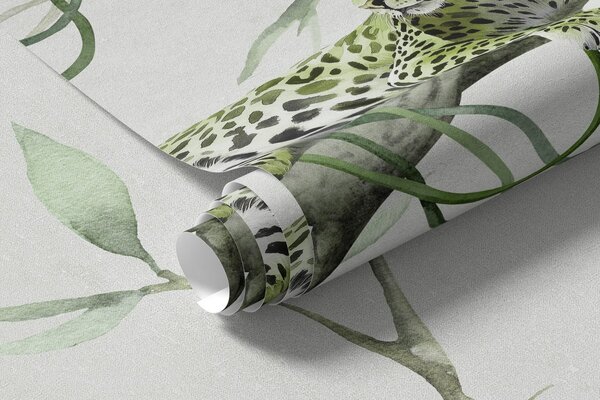 Tapety Leopardy na stromoch džungle, liany, tropické, divoké zvieratá, zelená paleta, Fototapety s lesom, Fototapety džungľa, w03146v1 : Uwalls.sk