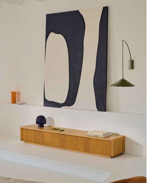 TV stolík v dekore duba v prírodnej farbe 200x30x40 cm Helvine – Kave Home