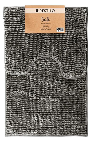 Tmavosivé WC kúpeľňové predložky v súprave 2 ks 80x50 cm Bati – Restilo