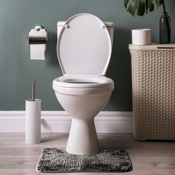 Tmavosivé WC kúpeľňové predložky v súprave 2 ks 80x50 cm Bati – Restilo