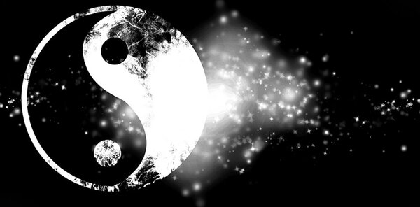 Tapeta čiernobiely symbol Jin a Jang