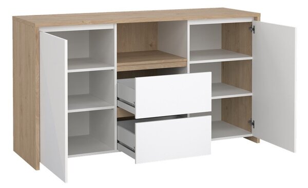 Biela/v prírodnej farbe komoda v dekore duba 149x84x48 cm Next – Tvilum