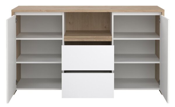 Biela/v prírodnej farbe komoda v dekore duba 149x84x48 cm Next – Tvilum