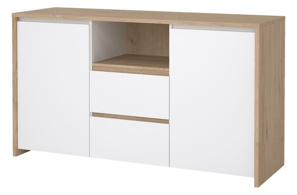 Biela/v prírodnej farbe komoda v dekore duba 149x84x48 cm Next – Tvilum