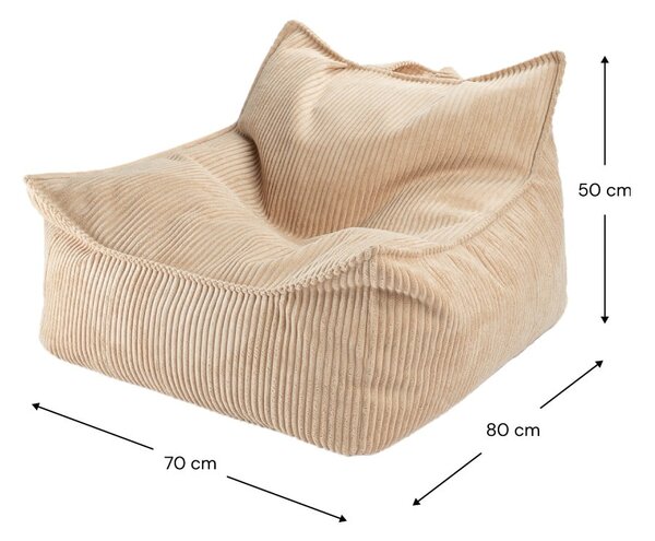 Svetlohnedý menčestrový detský sedací vak Chair – Wigiwama